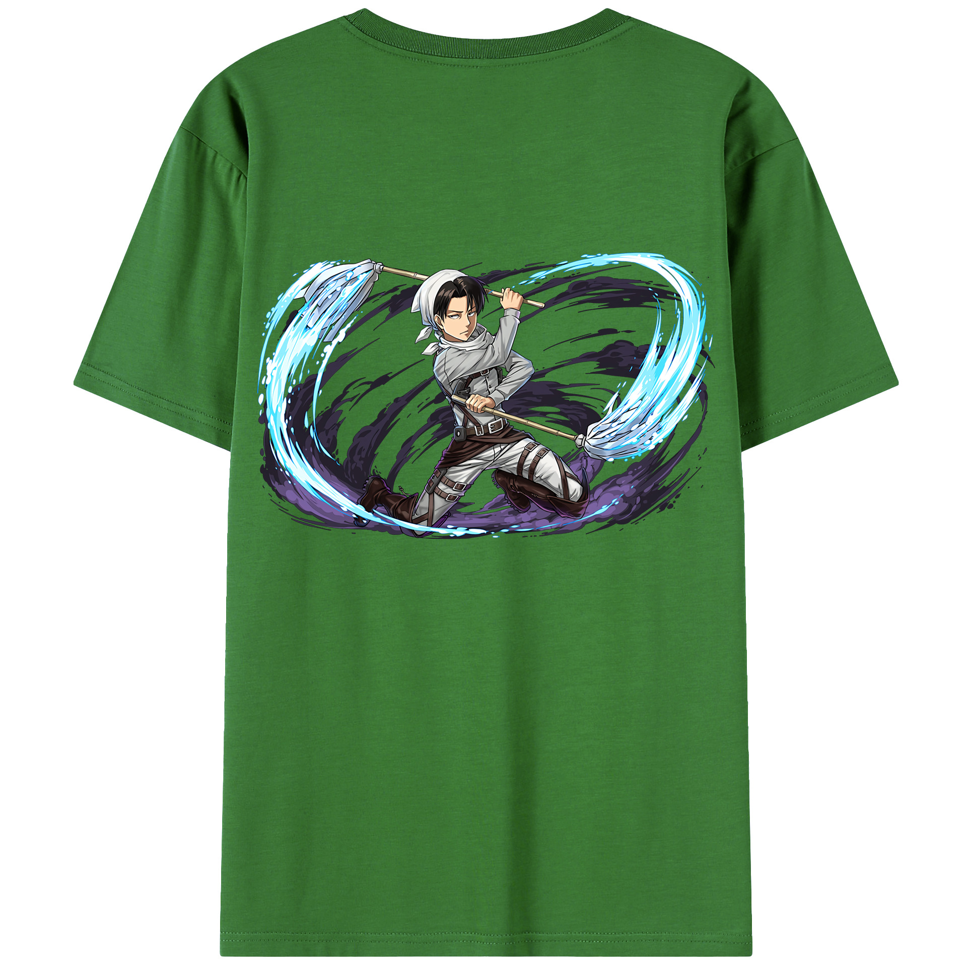 （画像用） 進撃の巨人 リヴァイ·アッカーマン Attack on Titan Levi Ackerman レディース半袖Tシャツ(バックプリント)
